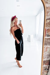 Black Ruffled Capri Jumpsuit