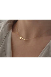 Cross Horizontal Chain Necklace
