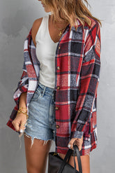 Red White and Blue Plaid Shacket