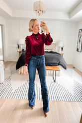 Red Velvet Blouse