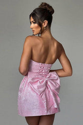 Sexy Marilyn Pink Strapless Bow Dress